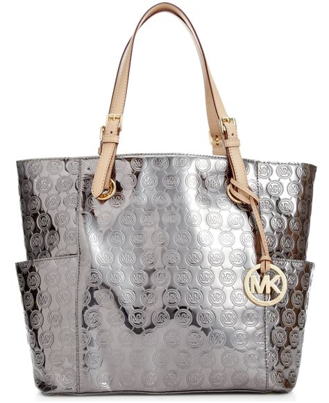 michael kors silver tote bag.